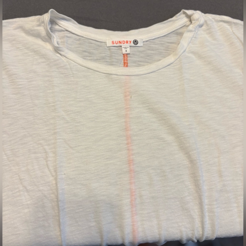 Sundry White Tee with Red Back Stitch - Picture 6 of 6
